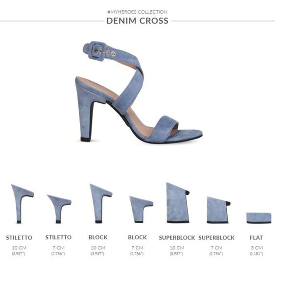 Mime et moi - Interchangeble Heels - Blue Suede - Picture 2 of 11